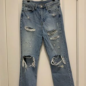 H&M Denim Ripped Wide Leg Pants